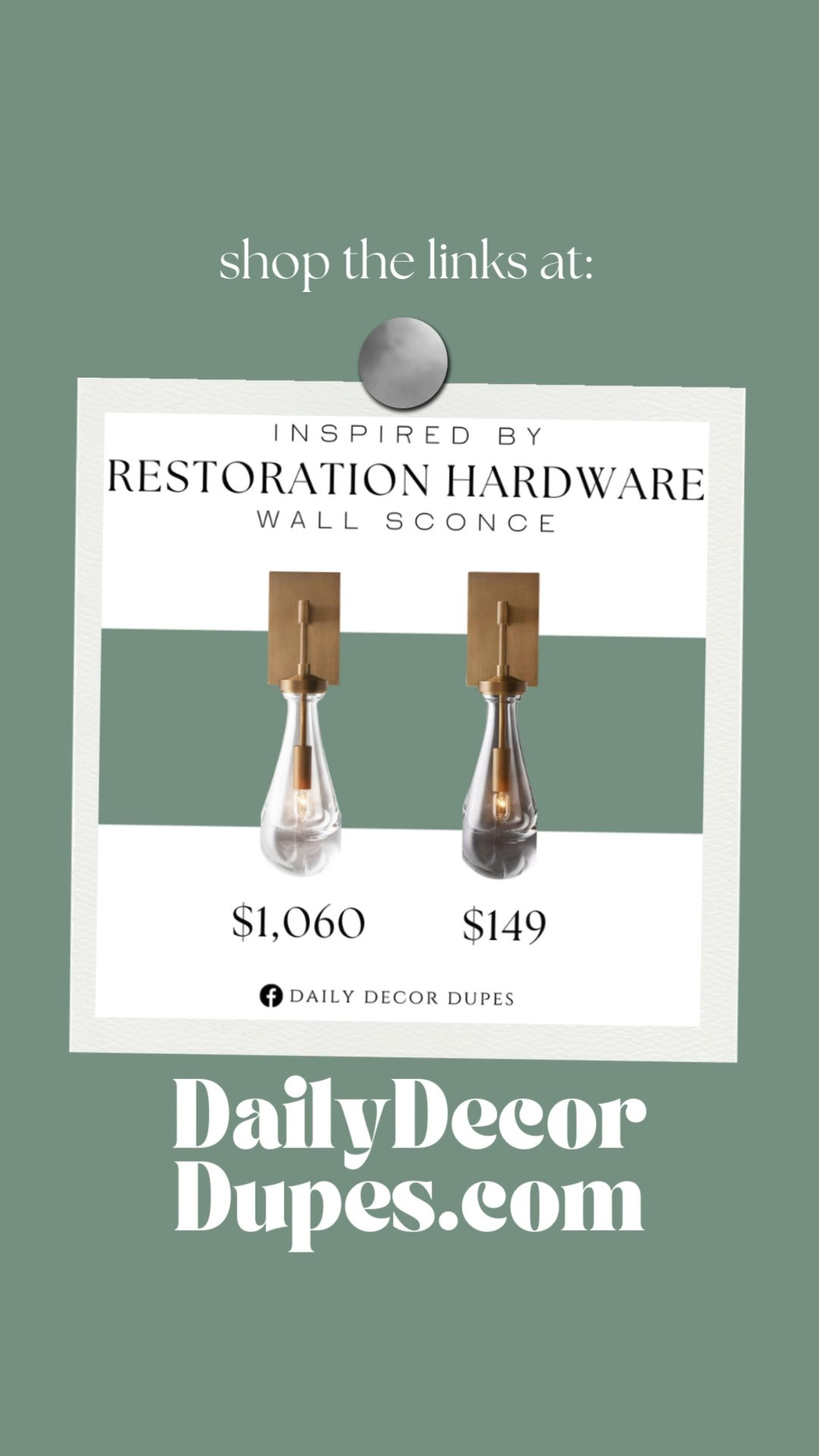 Inspired by Restoration Hardware Wall Sconce. Contemporary wall sconce. Minimalist wall light. Mid-century modern wall lamp. Nordic style lighting fixture. Stylish wall mounted fixture. Elegant home lighting. 

Home dupe dupes more affordable option find replica copy cat similar look for less budget friendly affordable cheap cheaper beautiful pretty. Clearance sale coupon code discount code promo code luxury lookalike look a like Inspo inspiration inspired by idea ideas Love dupes like these? I share multiple every day in my FB group “DAILY DECOR DUPES”
 

 #LTKHoliday #LTKHome #LTKSaleAlert