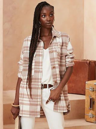 Cozy Plaid Shirt Jacket | Banana Republic Factory