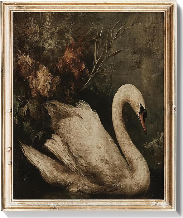 RETRART Vintage Swan Wall Art Print Swan Pictures Wall Decor Rustic Dark Academia Still Life Deco... | Amazon (US)