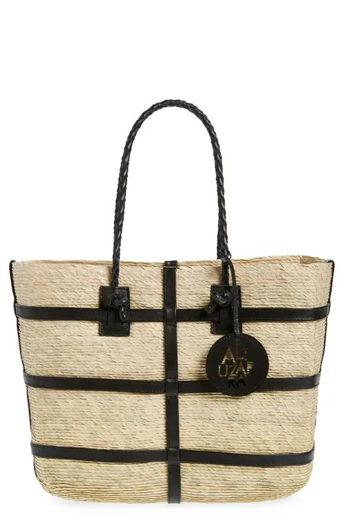 Altuzarra Large Watermill East/West Straw Tote in Natural/Black at Nordstrom | Nordstrom