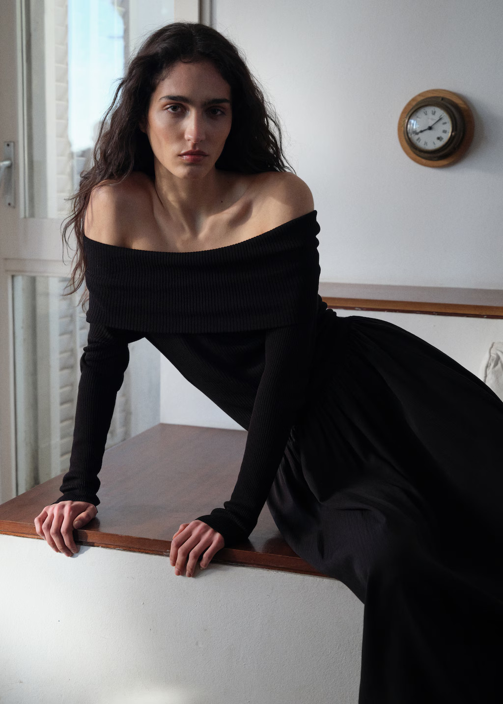 Off-the-shoulder knitted dress - Women | MANGO USA | Mango (US/MX/AU)