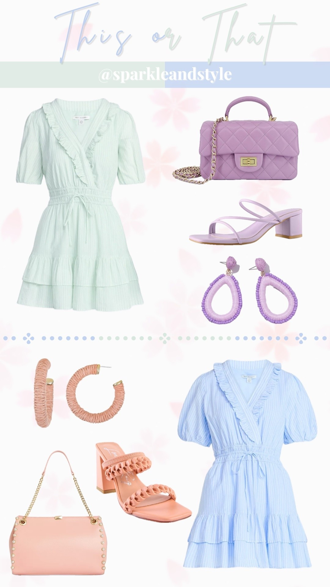 This Or That: Ruffle Puff Sleeve Dress

OBSESSED with these ruffle puff sleeve dresses from Walmart! They come in 2 gorgeous colors mint pistachio green and baby blue and they have a gorgeous pinstripe design! 💚💙

girly style, feminine style, girly fashion, feminine fashion, girly outfits, feminine outfits, spring outfits, spring styles, spring dresses, spring fashion, ruffle dresses, puff sleeve dress, espadrilles, espadrille wedges, pearl heart earrings, pearl flower earrings, rattan bag, rattan purse, green and lilac outfits, blue and peach outfits  

#LTKgrwm #LTKSeasonal #LTKootd