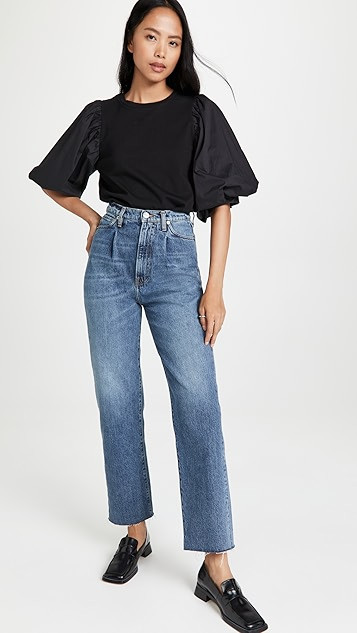 Poplin Sleeve Combo T-Shirt | Shopbop