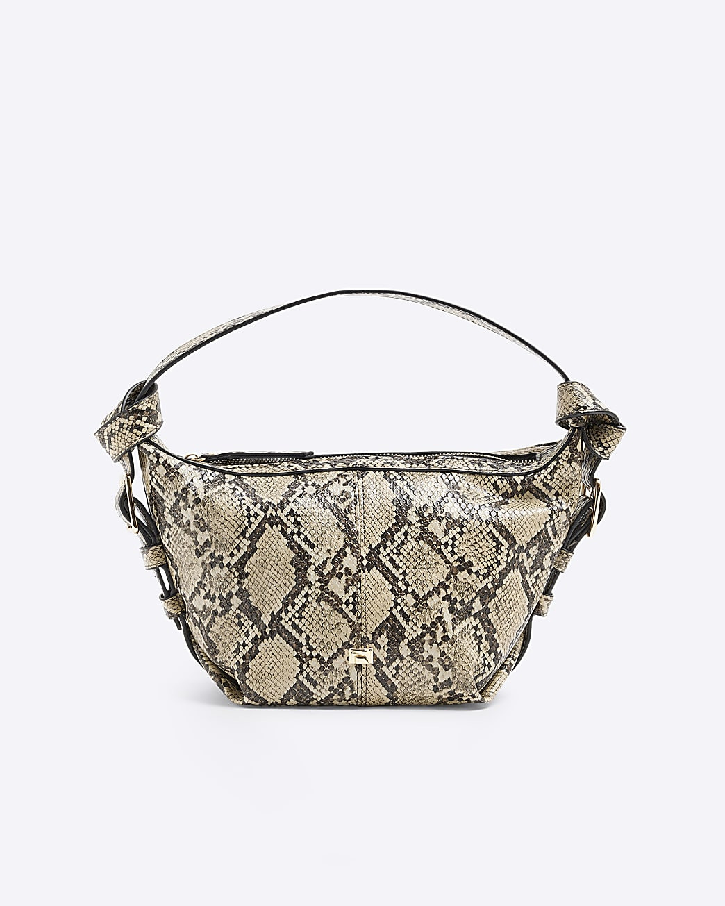 Beige Snake Print Shoulder bag | River Island UK & IE