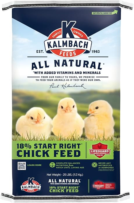 KALMBACH Feeds All Natural 18 Protein Start Right Chick Feed, 25-LB Bag | Amazon (US)