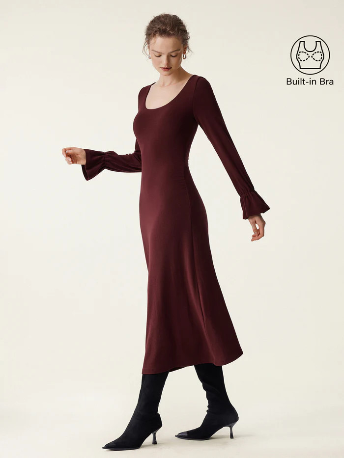 Poet Sleeve Brami Dress - Ruby | OGL