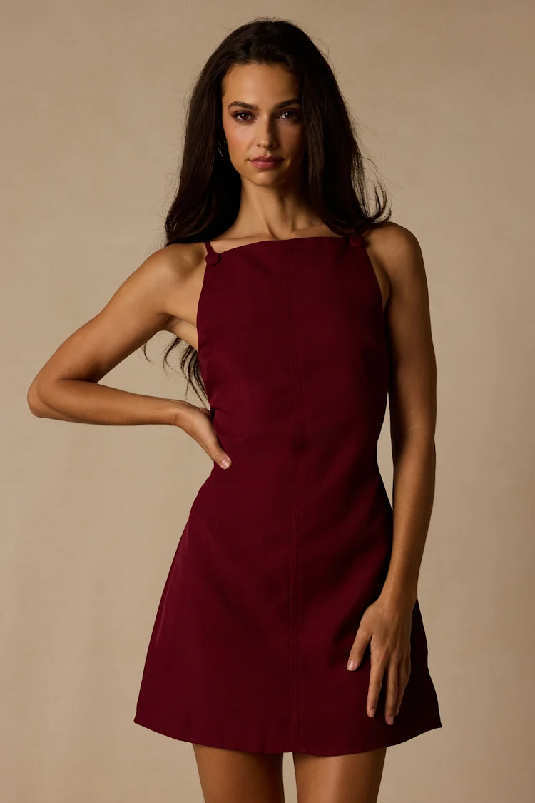 Chic Ease Wine Red Sleeveless Mini Dress | Lulus