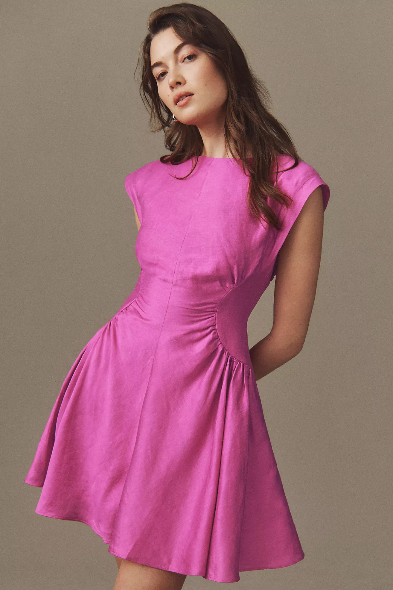 Acler Emery Sleeveless Crew-Neck Linen A-Line Mini Dress | Anthropologie (US)