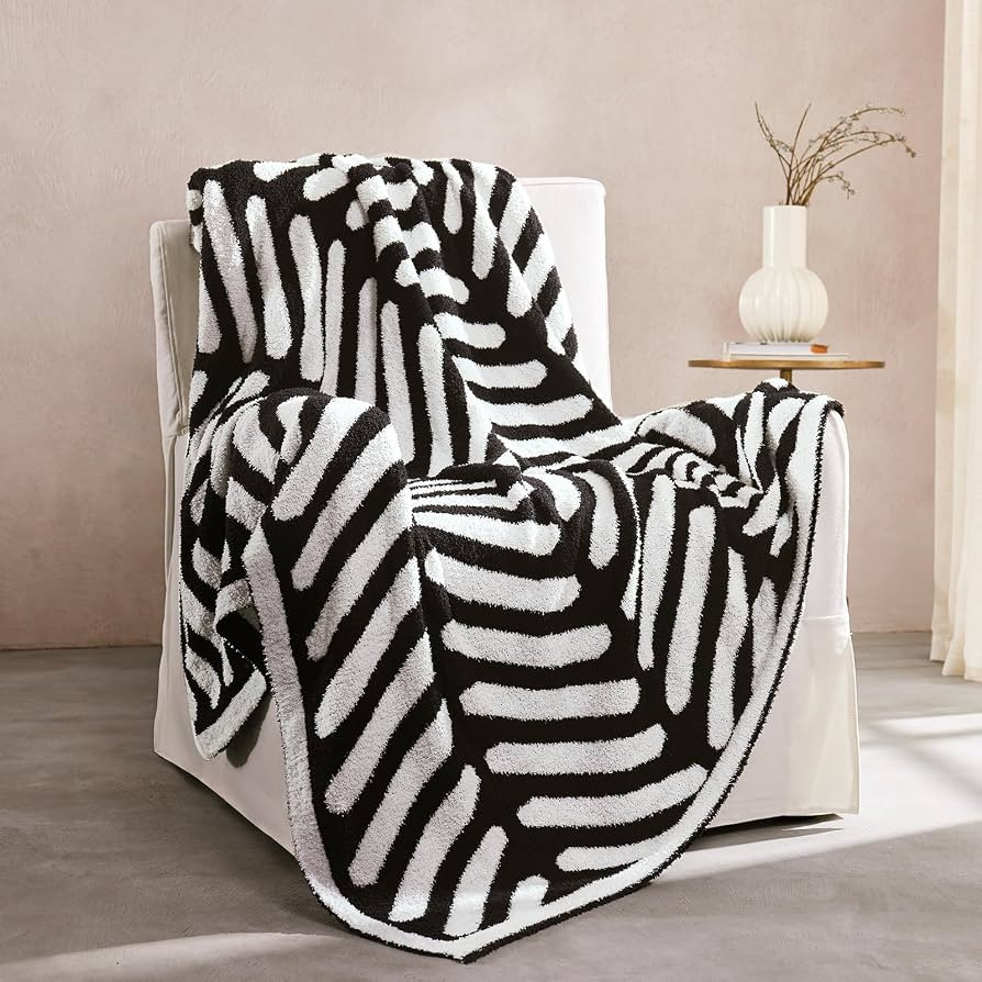 Soft Striped Throw Blanket for Couch, Cozy Warm Knitted Blankets | Amazon (US)