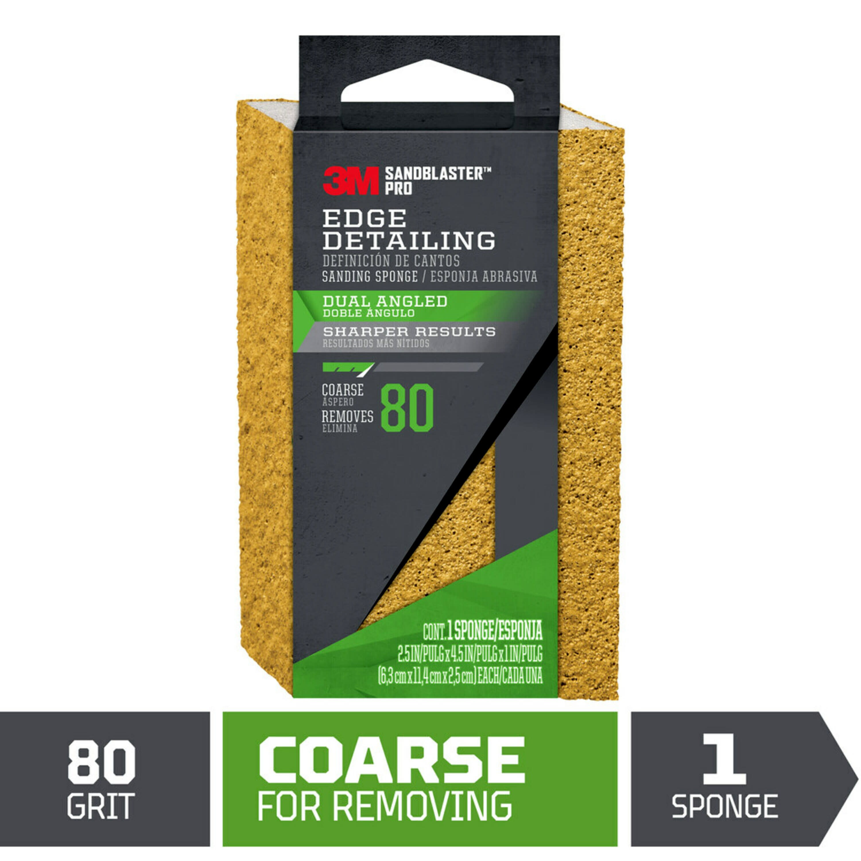 3M SandBlaster Pro Coarse 80-Grit Sanding Sponge 2.5-in x 4.5-in | 9560-SP5 | Lowe's