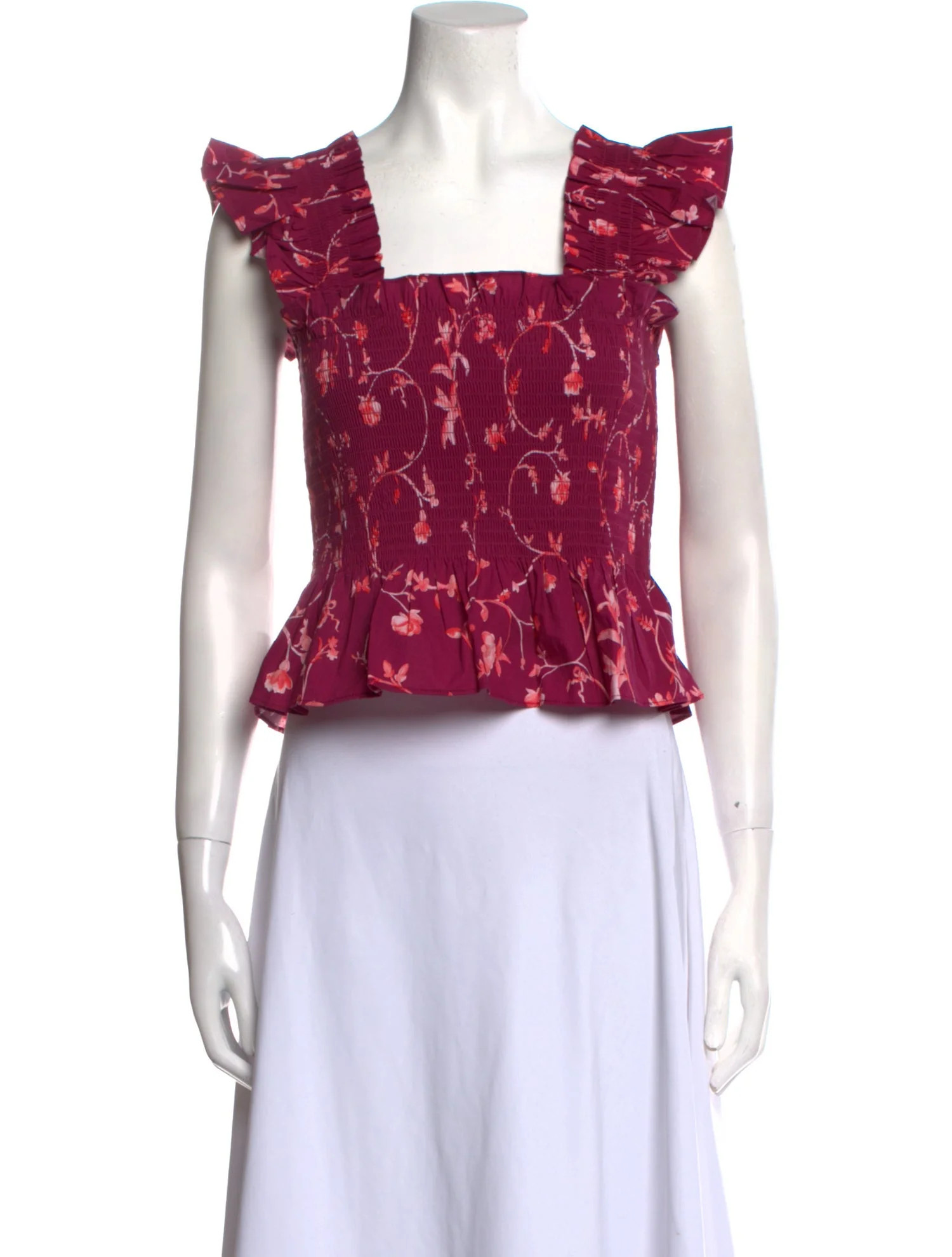 Floral Print Square Neckline Crop Top | The RealReal