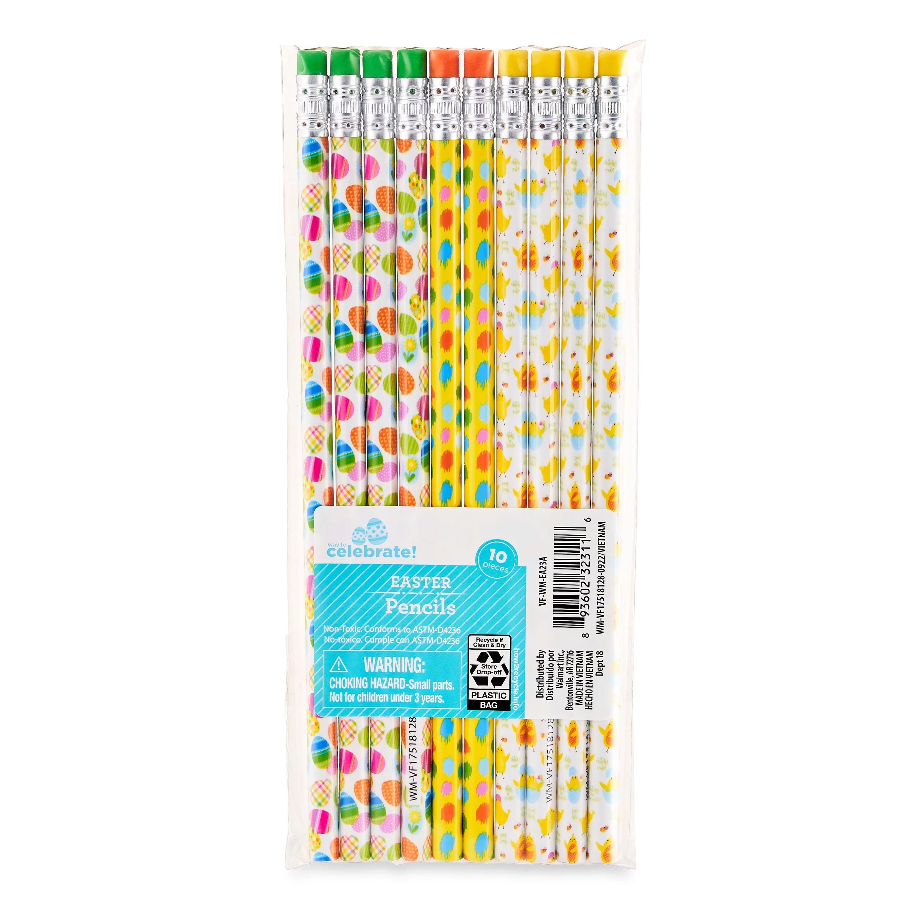 Way To Celebrate Easter Eggs & Chicks Pencils, 10 Count | Walmart (US)