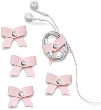 SenseAGE 5 Pack Cord Organizer, Bow Cord Keeper, Cable Organizer USB Holder, Leather Cable Manage... | Amazon (US)