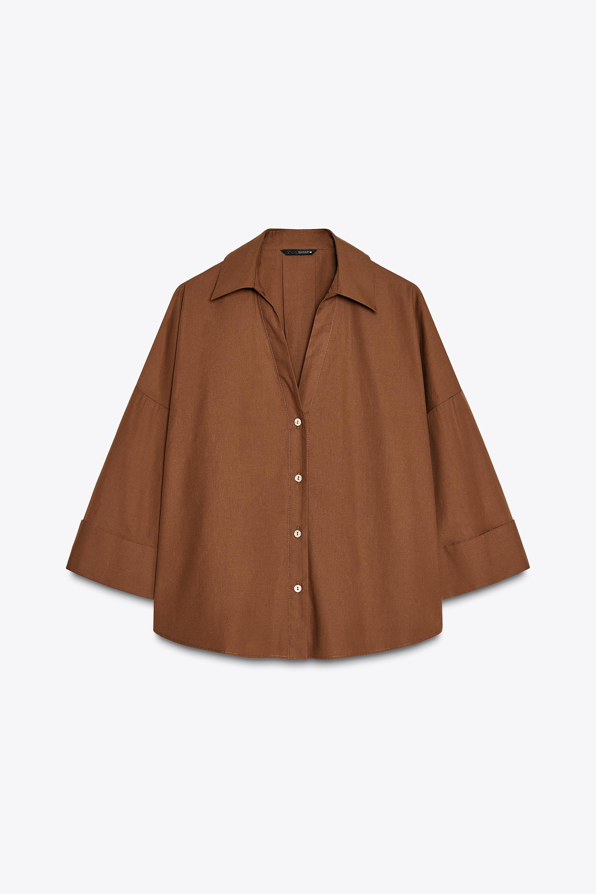 WIDE-SLEEVED POPLIN SHIRT | Zara US