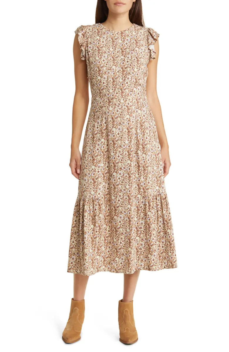 Floral Flutter Sleeve Dress | Nordstrom