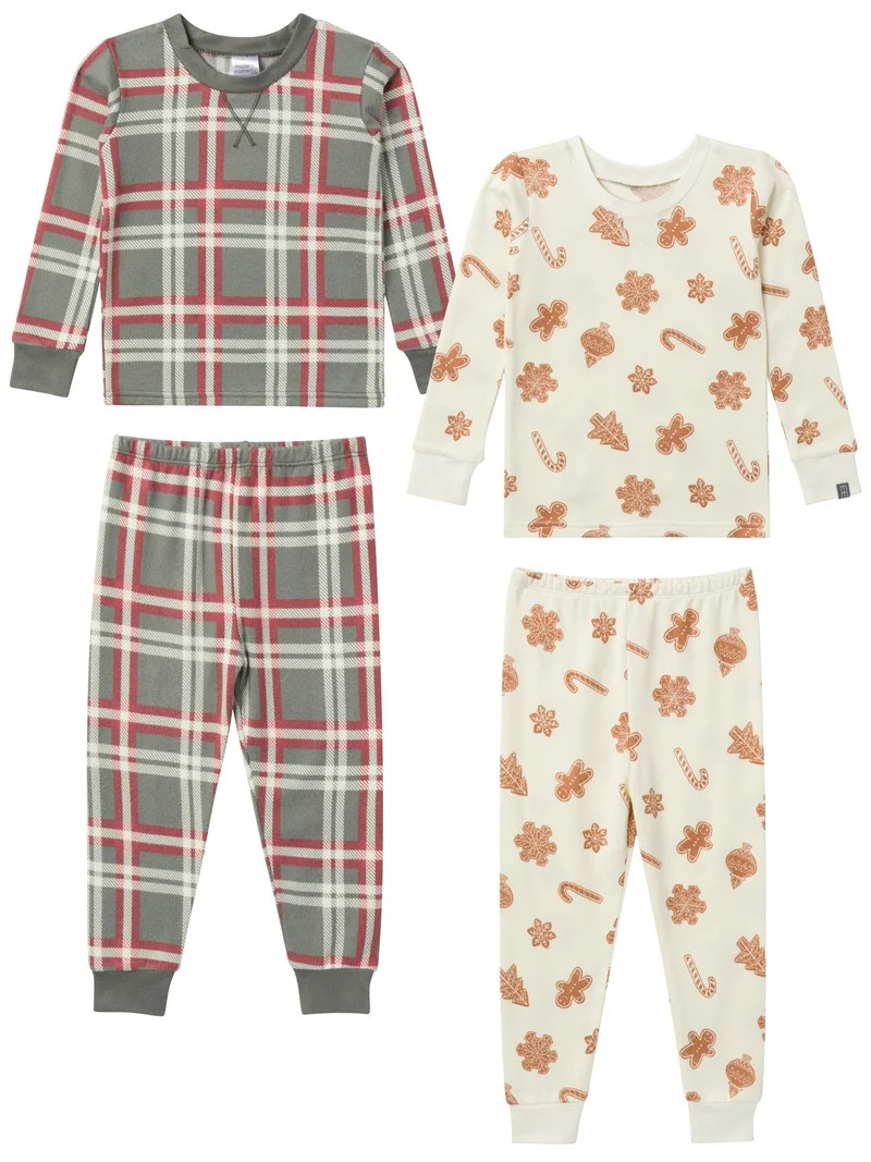 Modern Moments by Gerber Christmas Pajamas, 4-Piece, Sizes 12 Months - 5T - Walmart.com | Walmart (US)