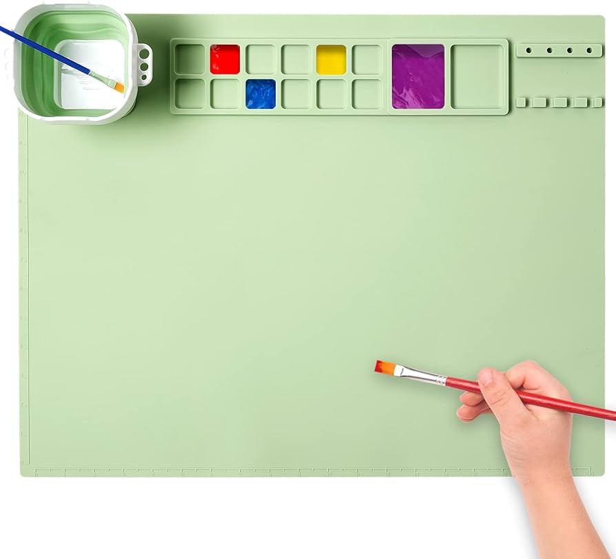AWOKE Silicone Painting Mat - 20"X16" Silicone Art Mat with 1 Water Cup for Kids - Silcone Craft ... | Amazon (US)