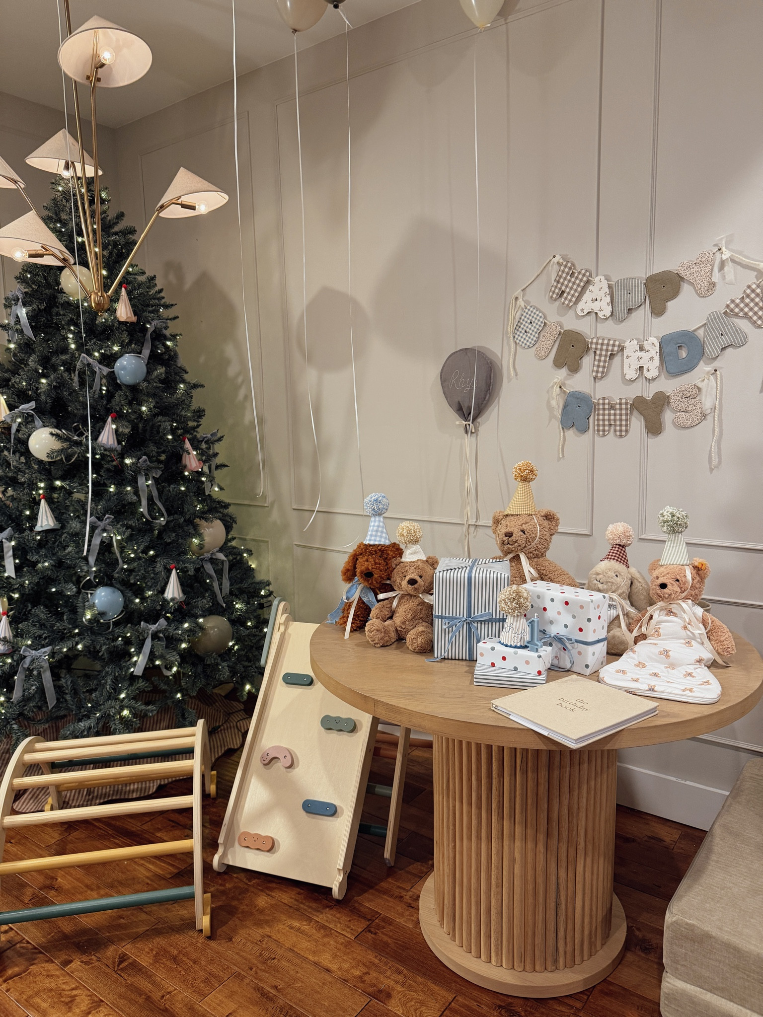 Putting party hats on your baby's stuffed animals for their birthday is a MUST it's soooo cute! I loved decorating and setting up for my sons first birthday morning! 

#LTKHome #LTKBaby