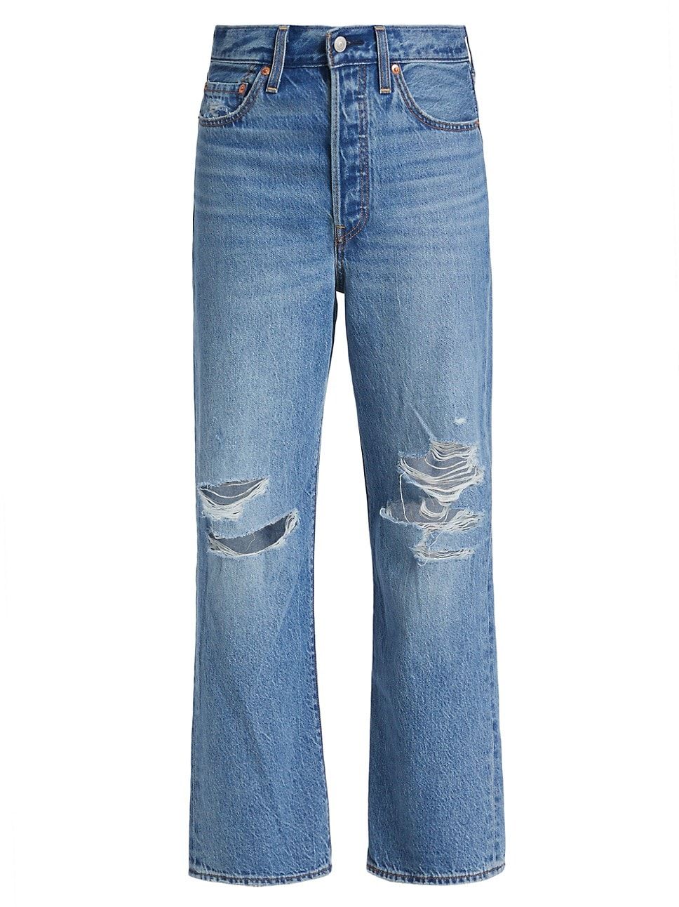 Ribcage High-Rise Straight-Leg Cropped Jeans | Saks Fifth Avenue