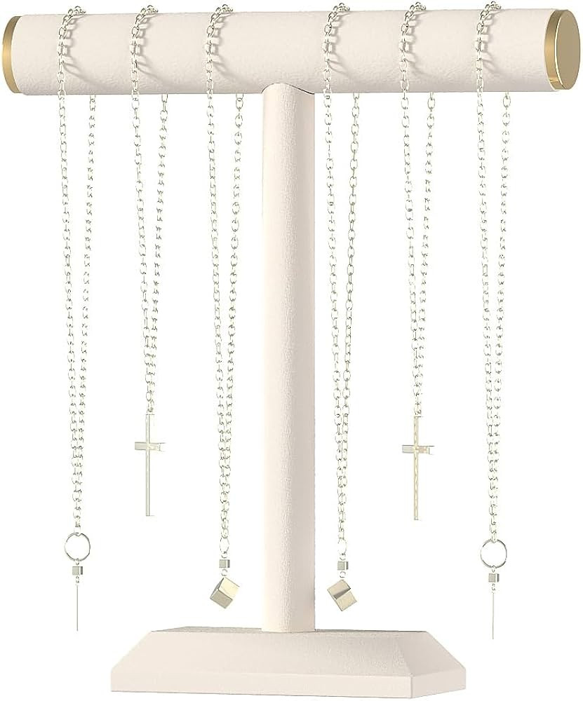 Julysky T-Bar Necklace Holder Stand,Necklace Display Stand for Selling,Necklace Organizer for Wom... | Amazon (US)