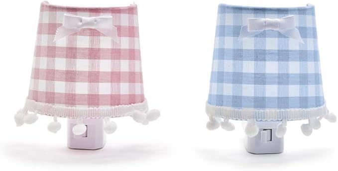 Two's Company Gingham Nightlight with Bow and Pom Pom Trim in Gift Box Assorted 2 Colors | Amazon (US)