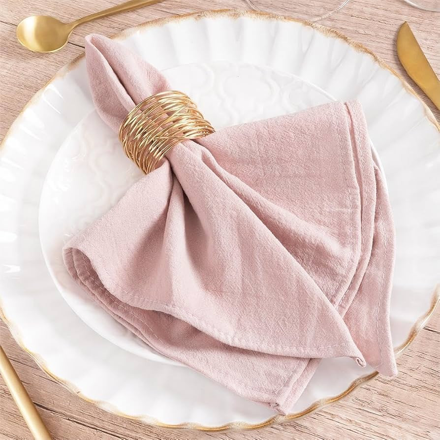 MLMW Pink Easter Cloth Napkins Set of 8 Spring Linen Cotton Dinner Napkins Cloth Bulk Washable 16... | Amazon (US)
