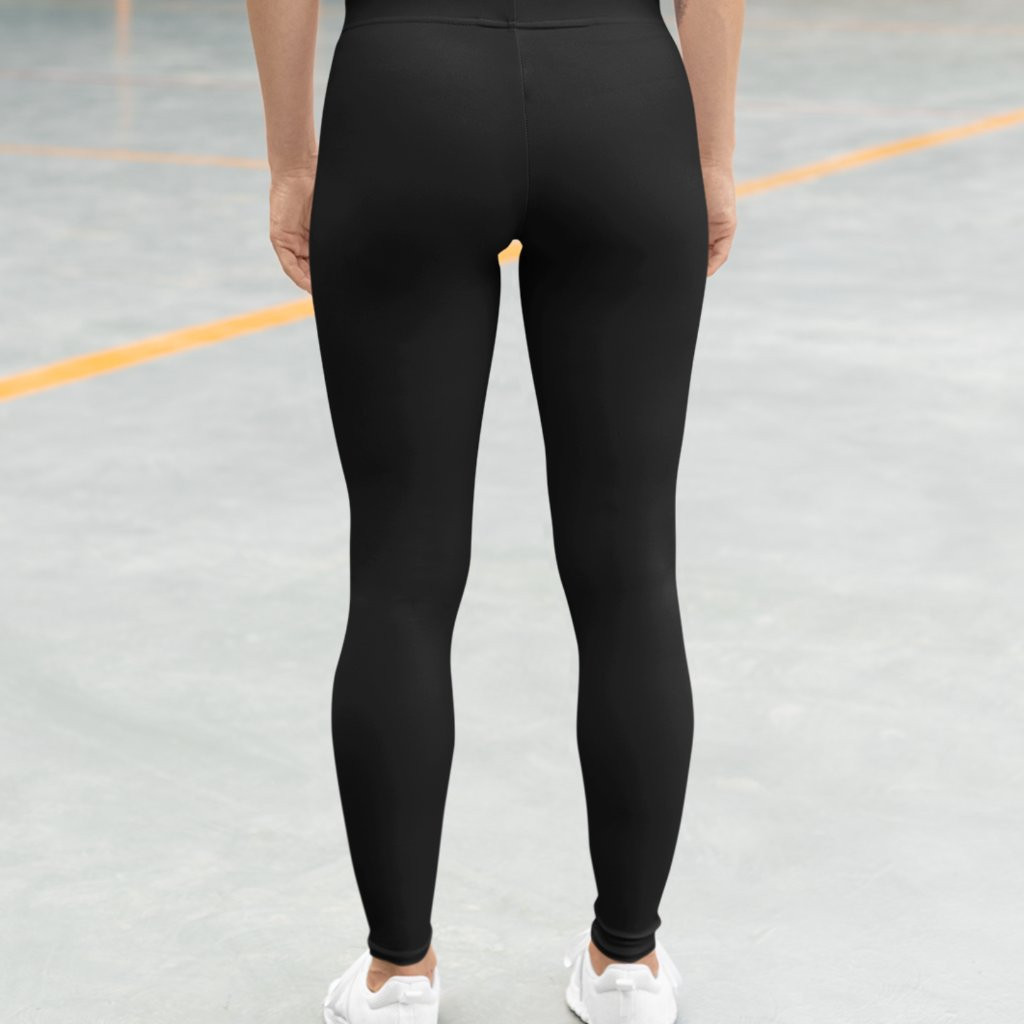 Jet Black Solid Color Simple Minimalist Leggings | Zazzle
