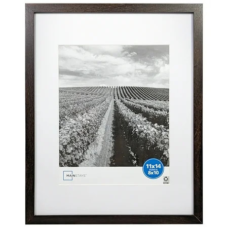 Mainstays 11x14 Matted to 8x10 Linear Picture Frame, Brown | Walmart (US)