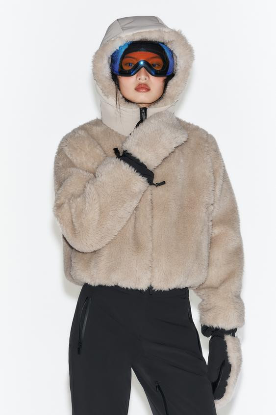 FAUX FUR POLARTEC® MITTENS SKI COLLECTION | Zara UK
