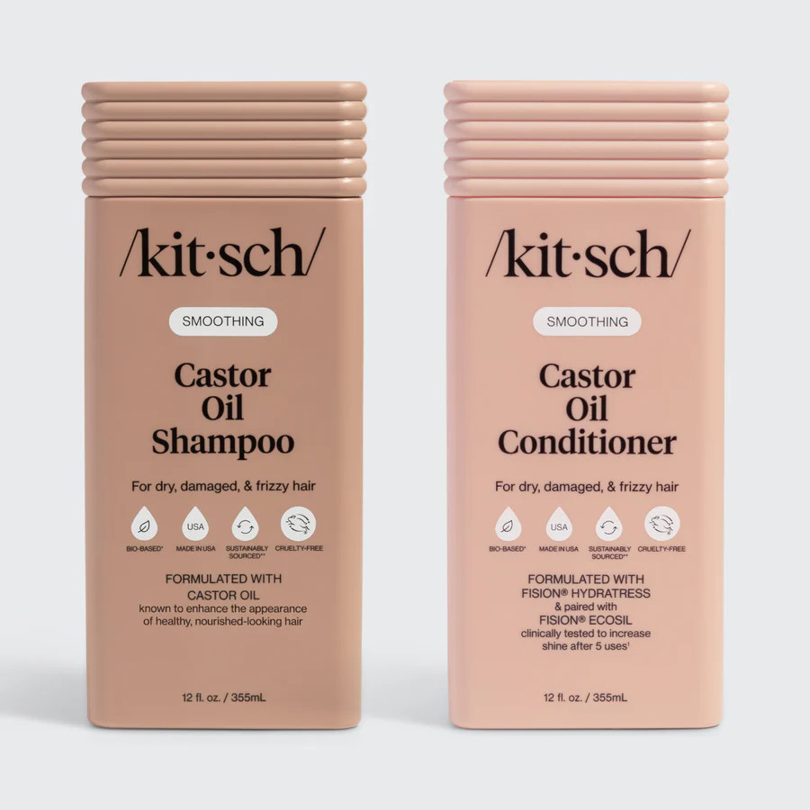 Smoothing Castor Oil Shampoo & Conditioner Combo | Kitsch