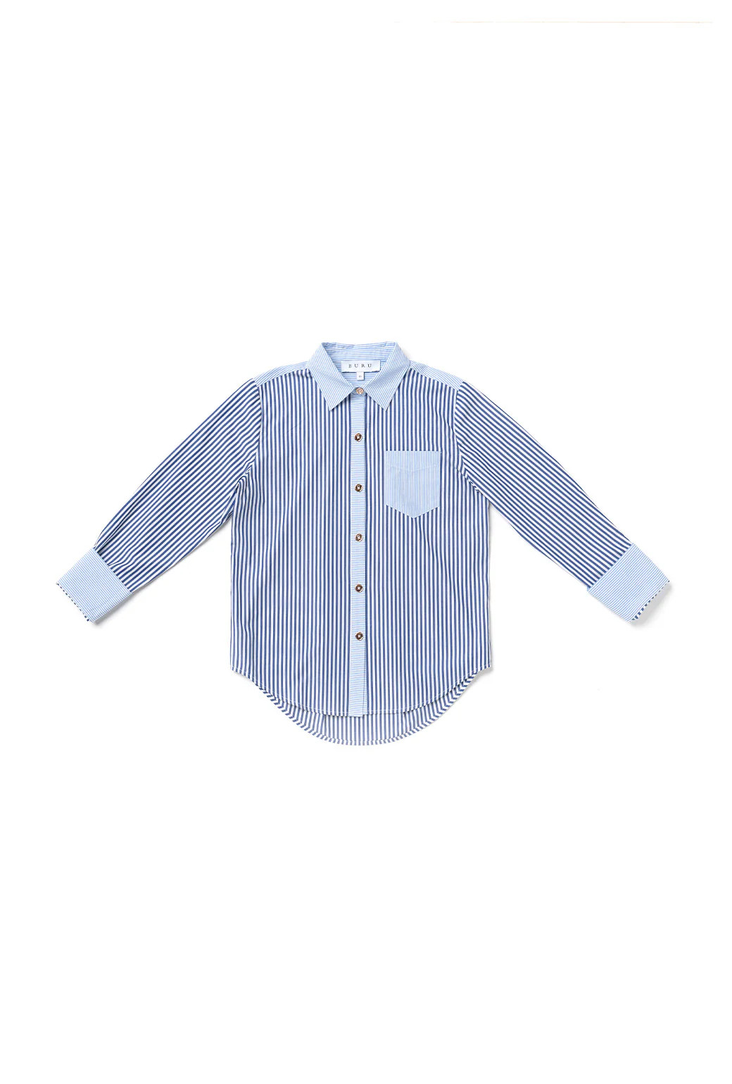 Mel Mixed Button Down Shirt - Blue | Shop BURU