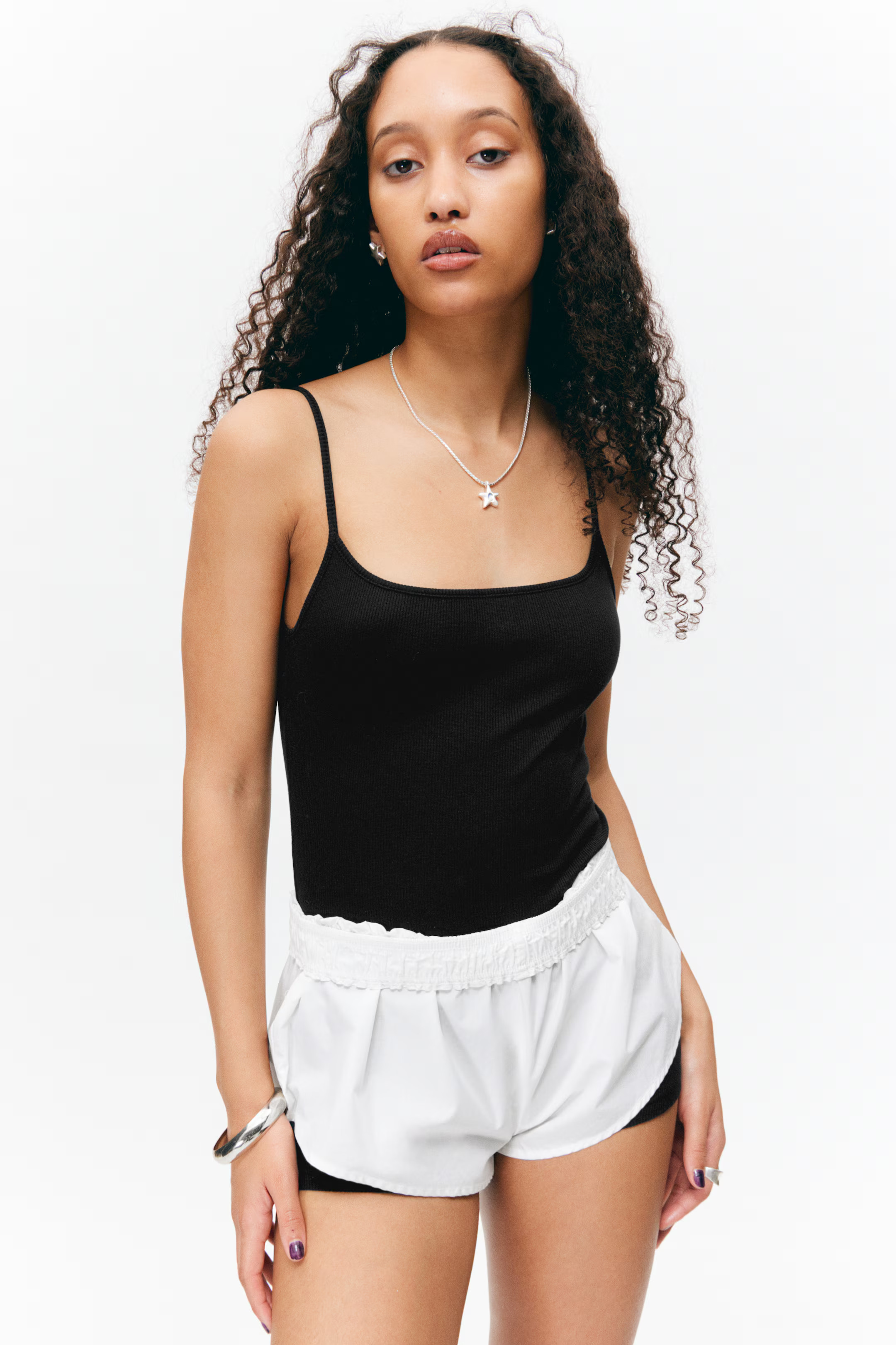 Mid-Rise Cotton Poplin Pyjama Shorts | H&M (UK, MY, IN, SG, PH, TW, HK)