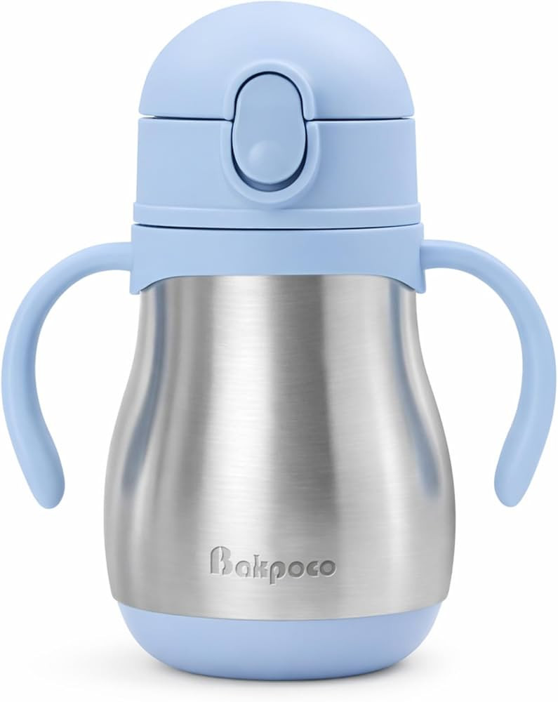 Stainless Steel Straw Sippy Cup for Toddlers 1-3 Years Old, Insulated Toddler Water Bottle Baby T... | Amazon (US)