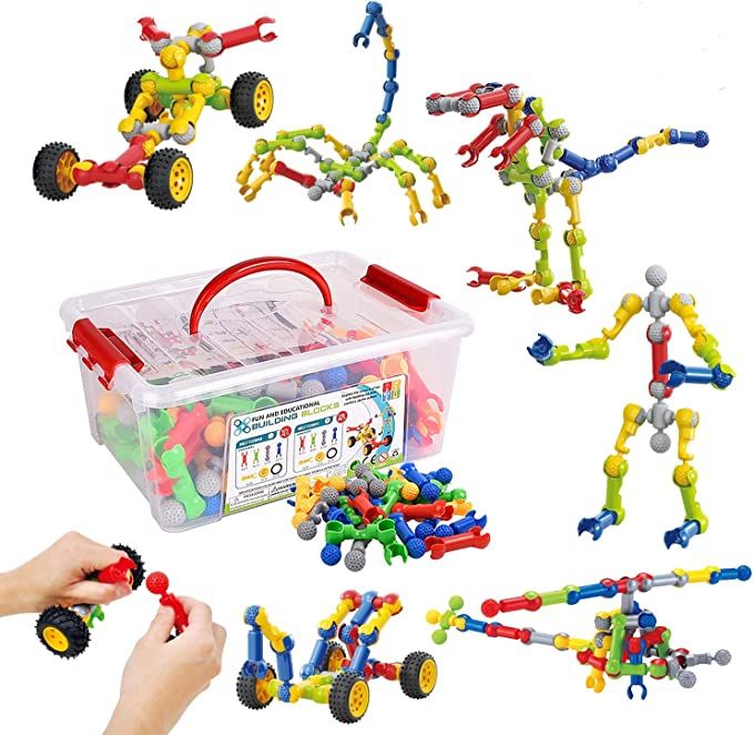 Huaker Kids Building STEM Toys ,125 Pcs Educational Construction Engineering Building Blocks Kit ... | Amazon (US)