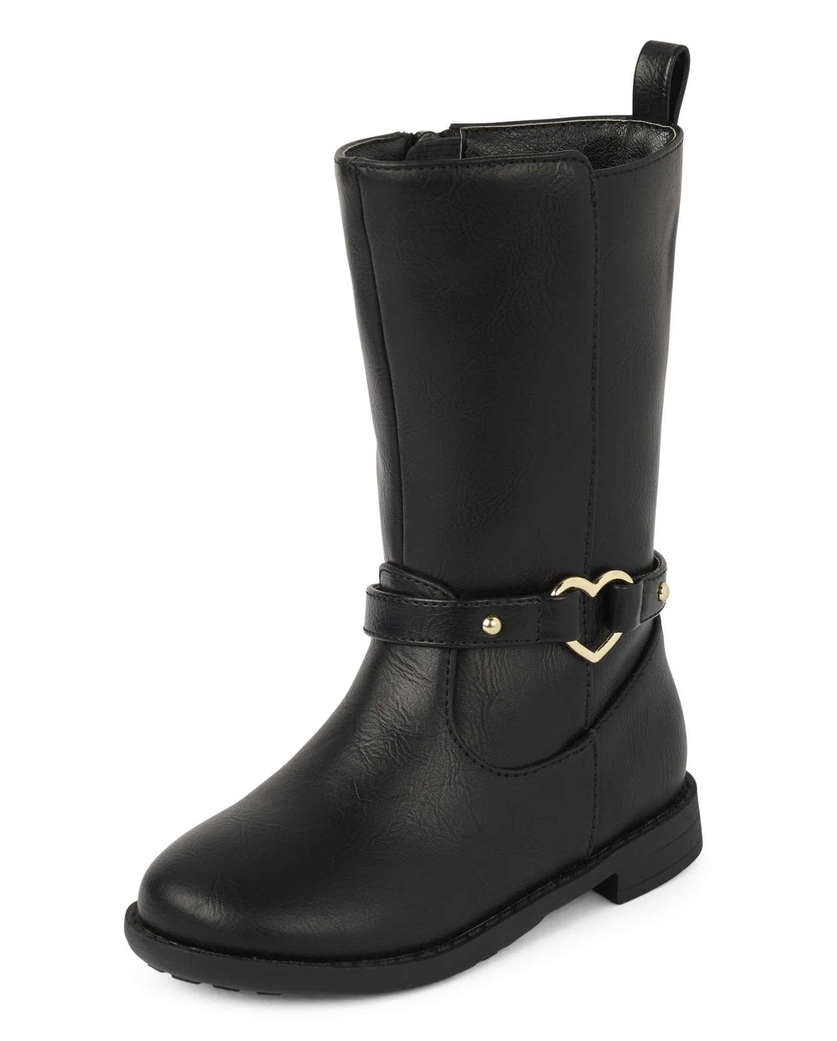 Toddler Girls Heart Buckle Tall Boots - black | The Children's Place