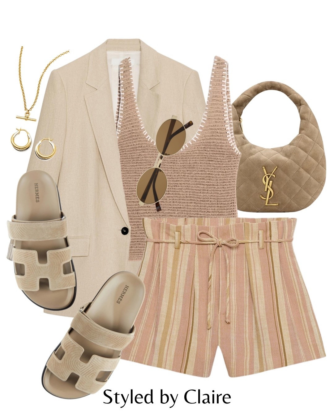 SPRING SHORTS🙋🏽‍♀️
Tags: line blazer Zara blazer neutral beige cream rolled sleeve contrast cotton blend knit crochet top camel stripe shorts Zara tie waist drawstring Hermes sandals saint Laurent suede bag missoma London jewelry fashion holiday summer inspo outfit ideas vacation chic women’s style break brunch beer garden ootd trends

#LTKspring #LTKsummer #LTKstyletip