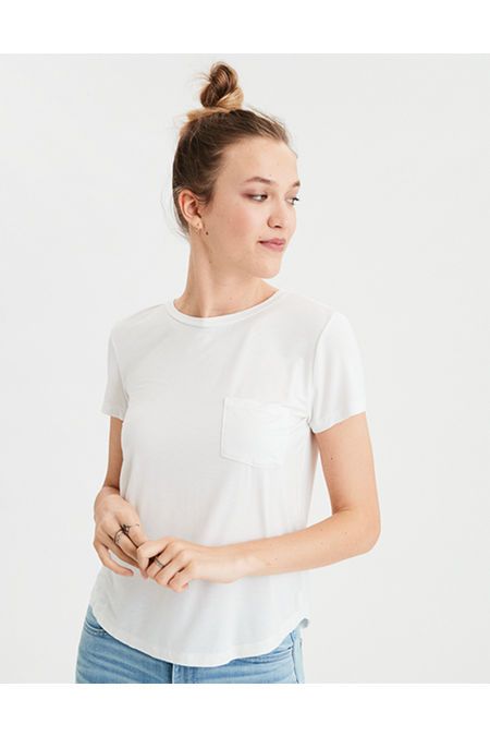 AE Soft & Sexy Crew Neck Pocket Tee | American Eagle Outfitters (US & CA)