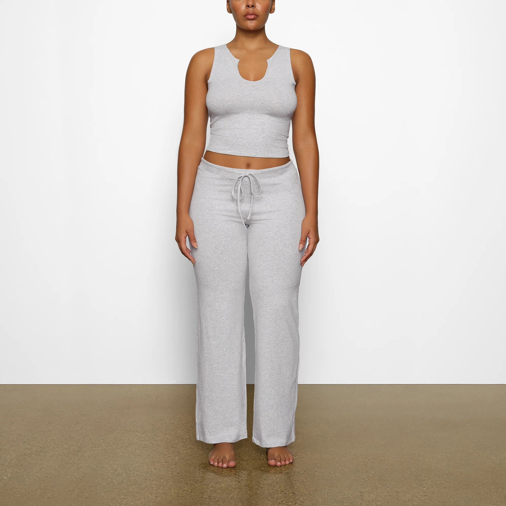 SKIMS Straight Leg Pant | Grey | XS | Cotton Jersey | SKIMS (US)