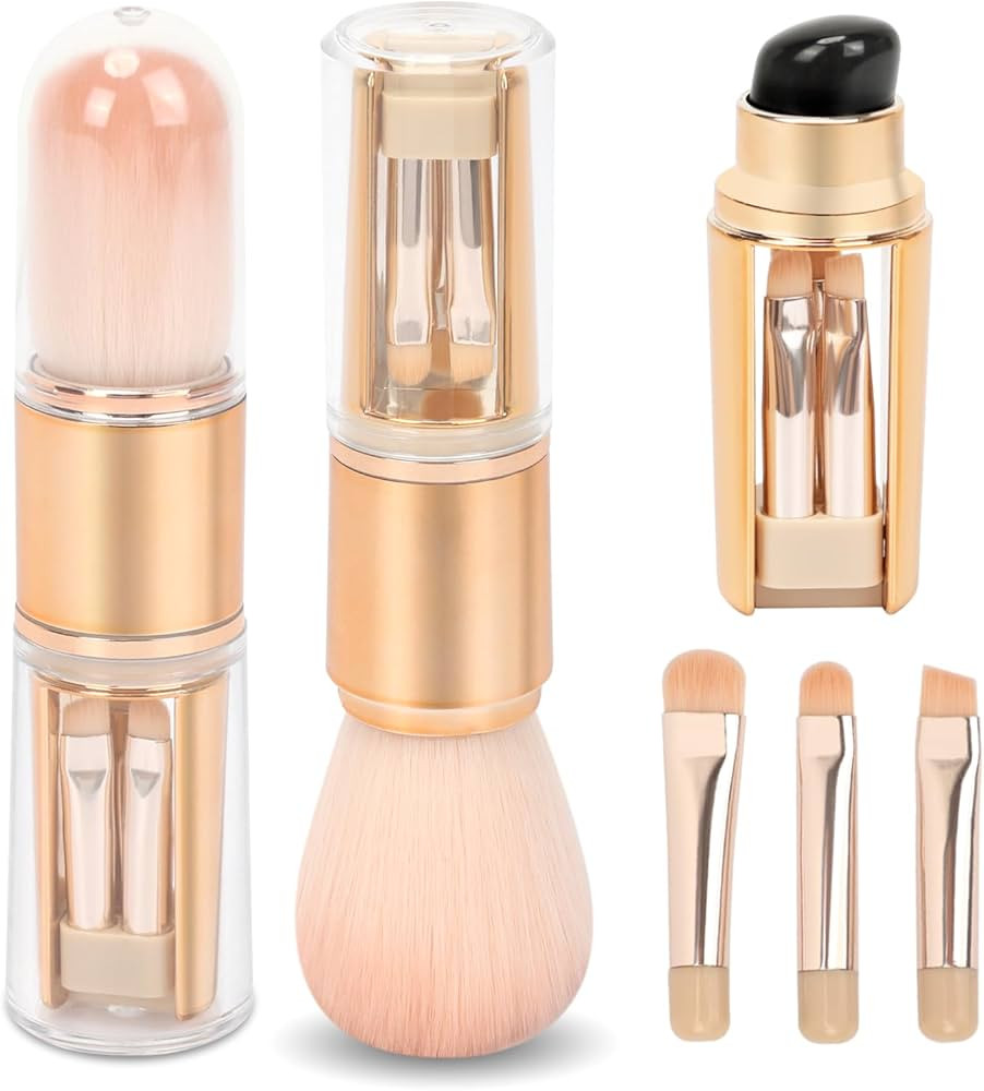 Unaone Makeup Brush Set, 5 in 1 Travel Makeup Brushes - Silicone Lip Brush Foundation Brush Conce... | Amazon (CA)