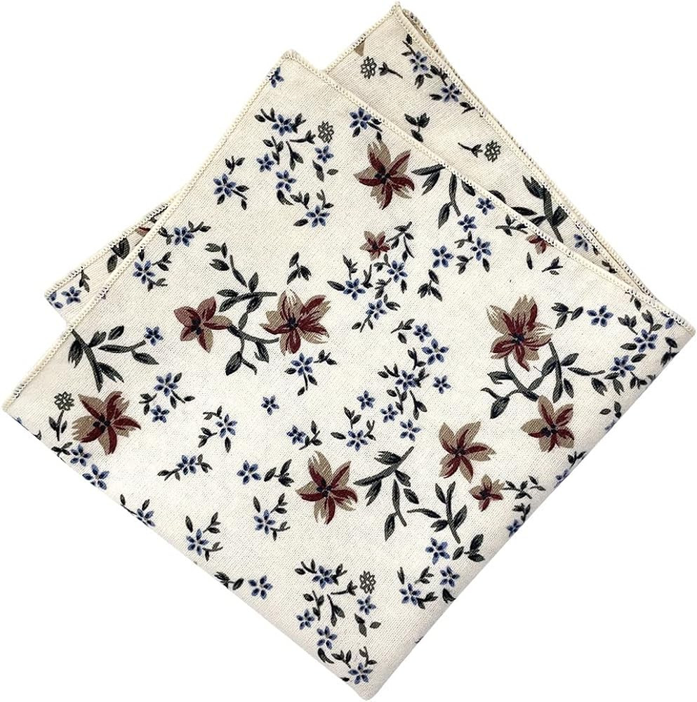 Kebocis Men's Floral Pocket Square Handkerchief for Men | Amazon (US)