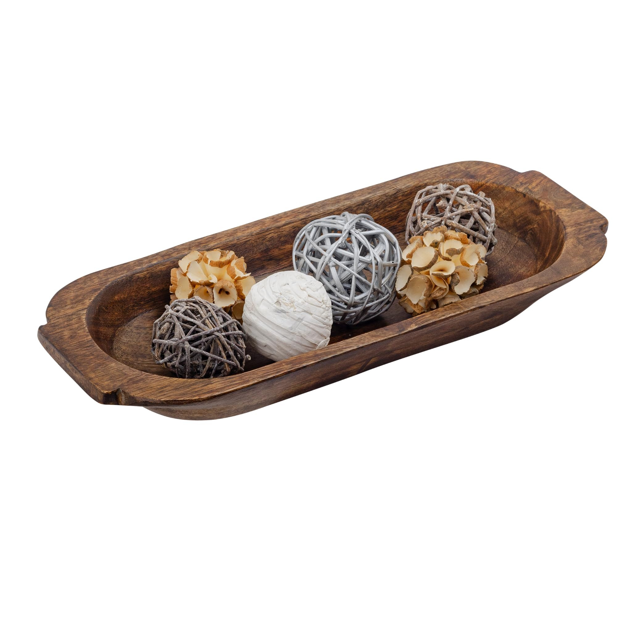 16'' Large Wooden Dough Bowl for Decor, Huge Decorative Centerpiece Oval Tray Rustic Dough Bowls ... | Amazon (US)