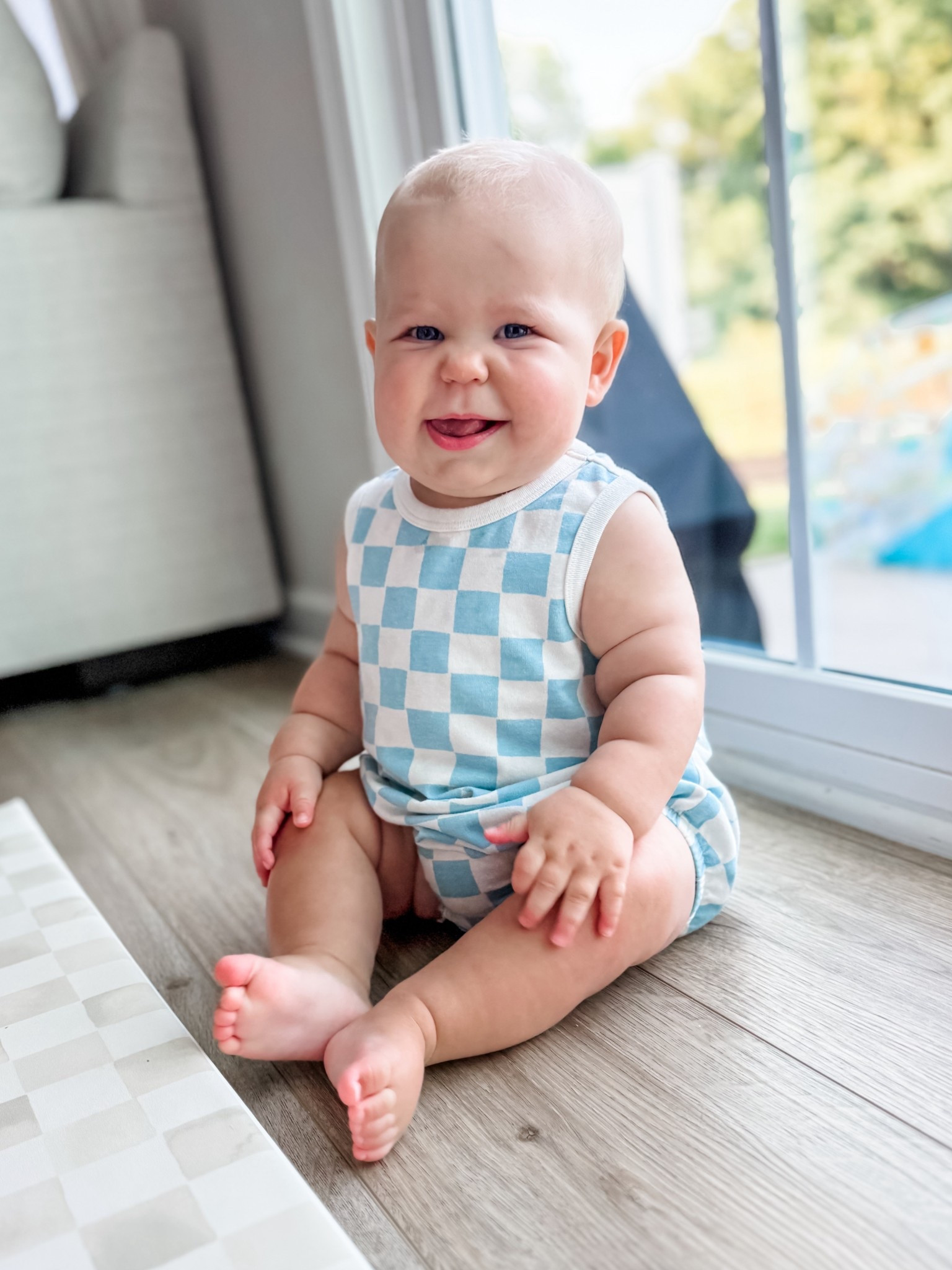 Checkered bubble romper for only five dollars! 🩵 

#LTKKids #LTKBump #LTKBaby