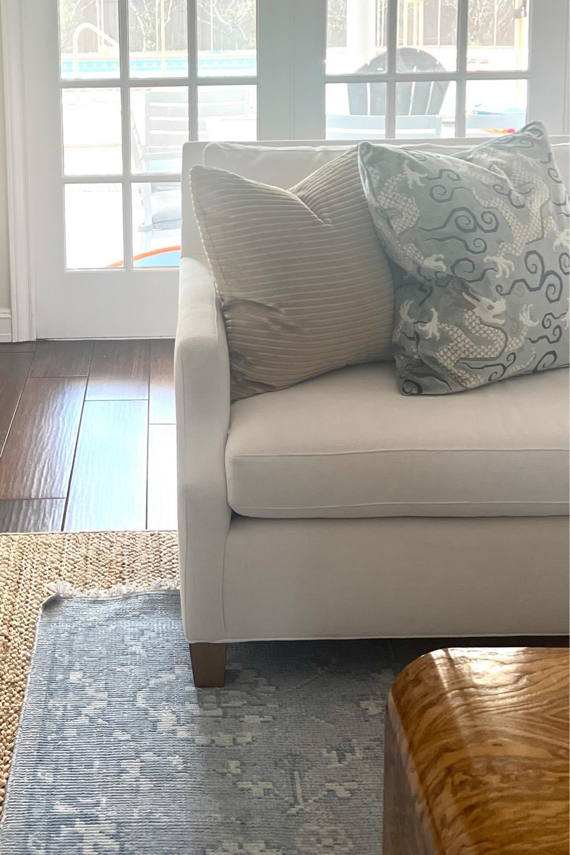 Transform your space with the art of layering rugs using the 2/3 rule for a balanced look. 

Add a touch of warmth and texture by placing a smaller animal hide at an angle over a larger area rug, creating a stylish focal point that invites comfort and elegance. 

#interiordesign #rugs #grandmillennial