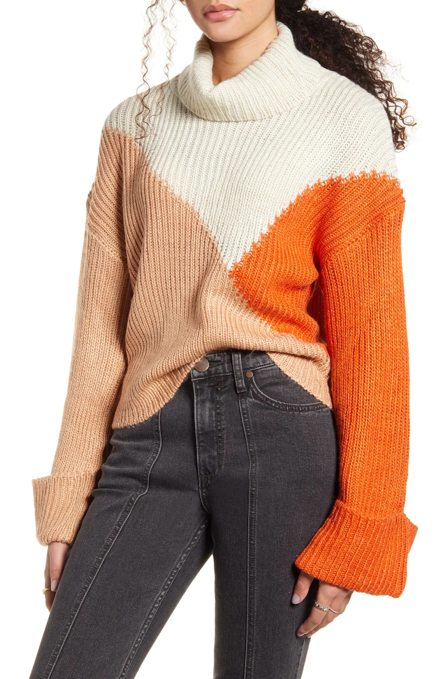 Colorblock Turtleneck Sweater | Nordstrom