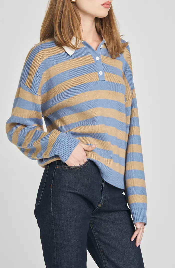 WAYF Logan Stripe Polo Sweater | Nordstrom | Nordstrom