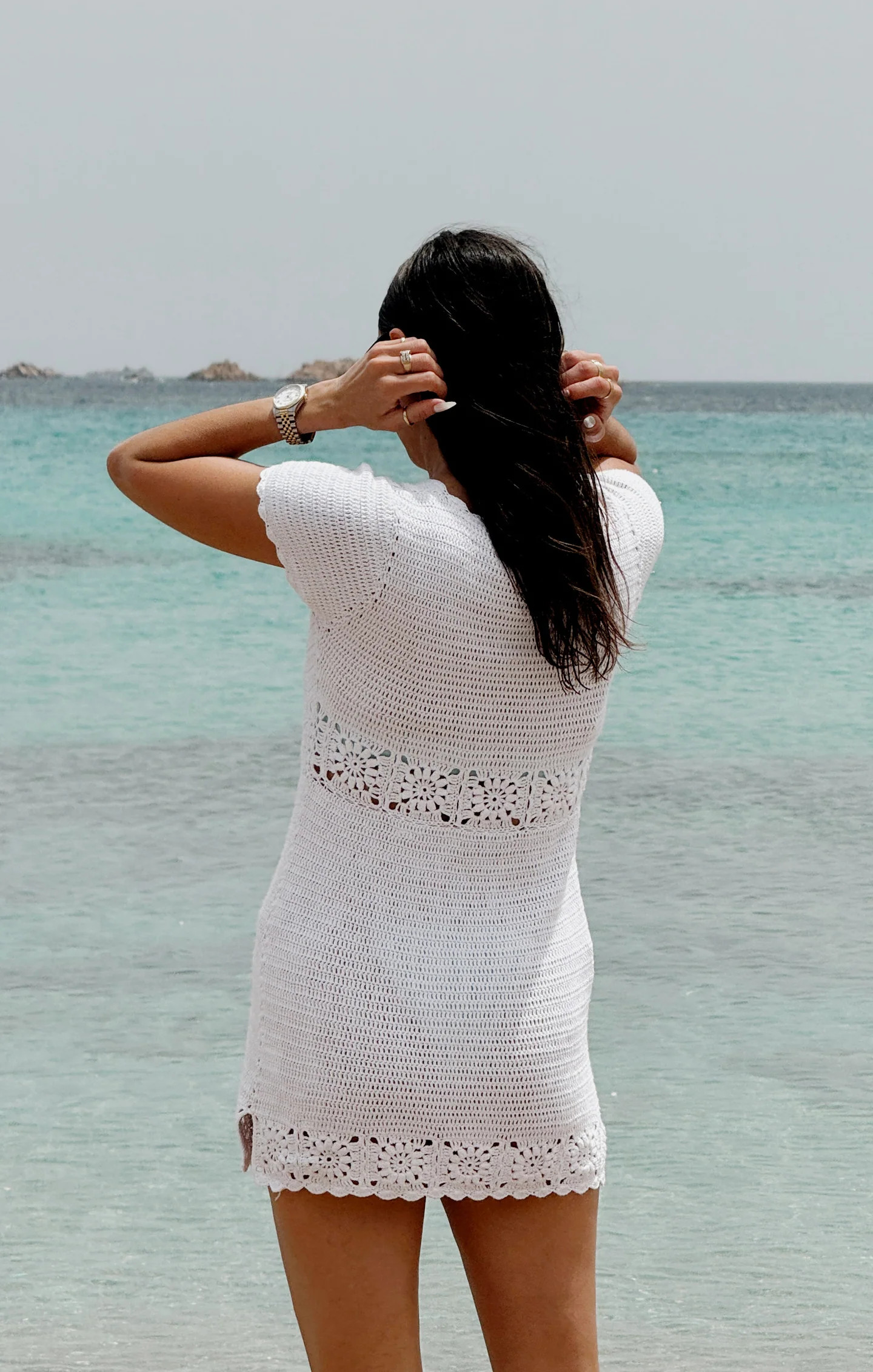Destination Mini Dress ~ White Crochet | Show Me Your Mumu