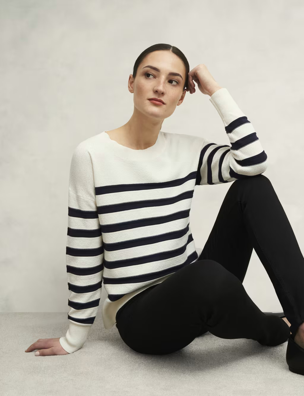Pure Cotton Textured Striped Jumper | Marks & Spencer (UK)