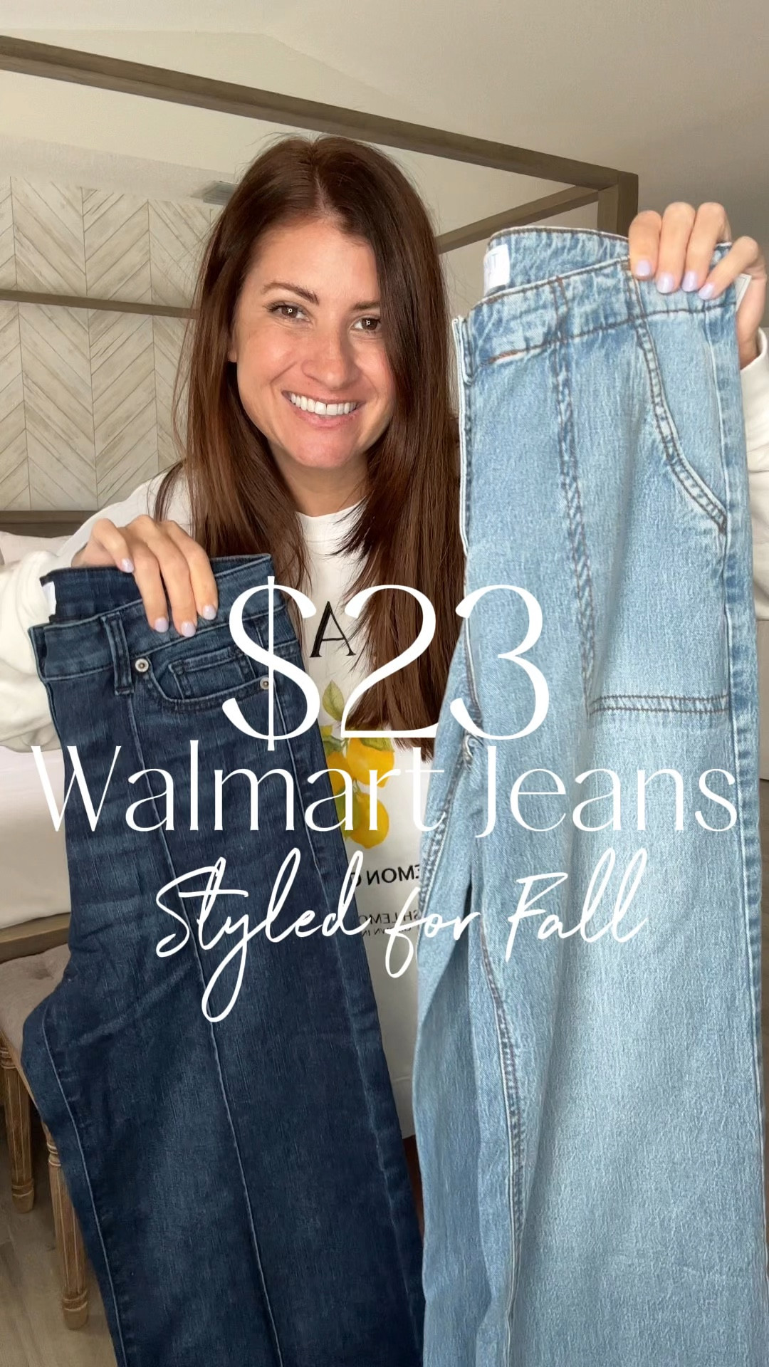 $23 Wide Leg Walmart jeans you are going to want for Fall! These are so comfy and stretchy and they come in LENGTHS! Styling them for Fall!🍁

Follow me for more affordable fashion and Walmart finds! 

Wearing:
Dark denim- size 2
Lighter denim- size 4 
Both run slighting big

#LTKStyleTip #LTKFindsUnder50 #LTKOver40