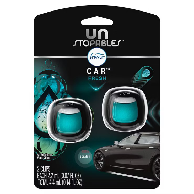 Unstopables Febreze Car Odor-Eliminating Air Freshener Vent Clips, Fresh Scent - 2ct | Target