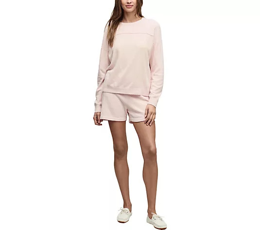 Barefoot Dreams CozyChic Ultra Lite Seamed Pullover and Short - QVC.com | QVC
